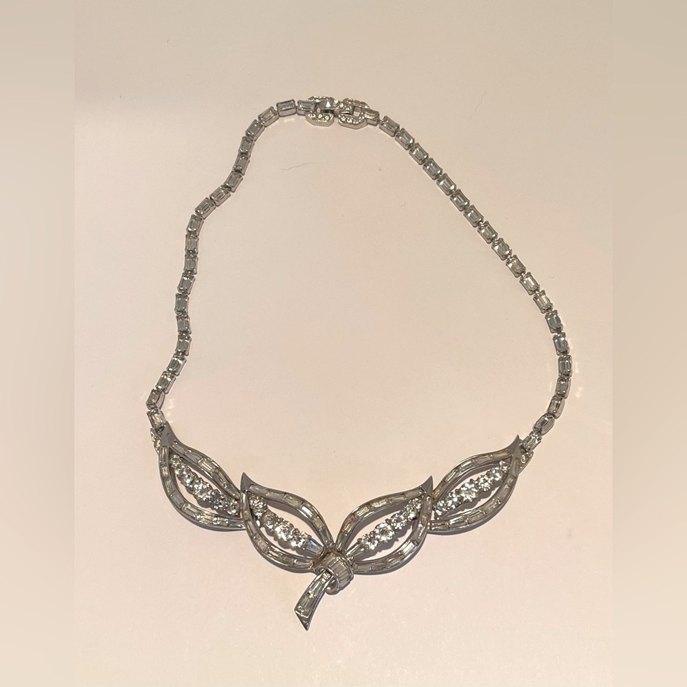 Signed and numbered vintage Boucher rhinestone choker necklace